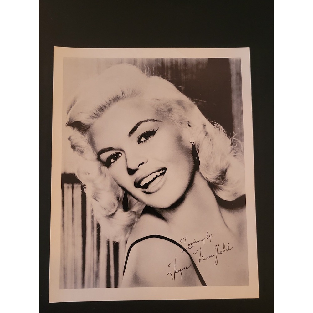 Jayne Mansfield Photo 1950s Black & White Smiling
